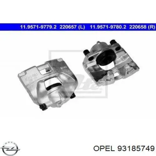 93185749 Opel pinza de freno delantera derecha