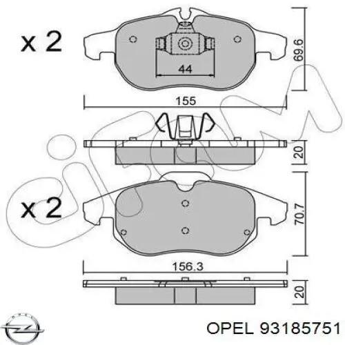Pastillas de freno delanteras Opel Vectra