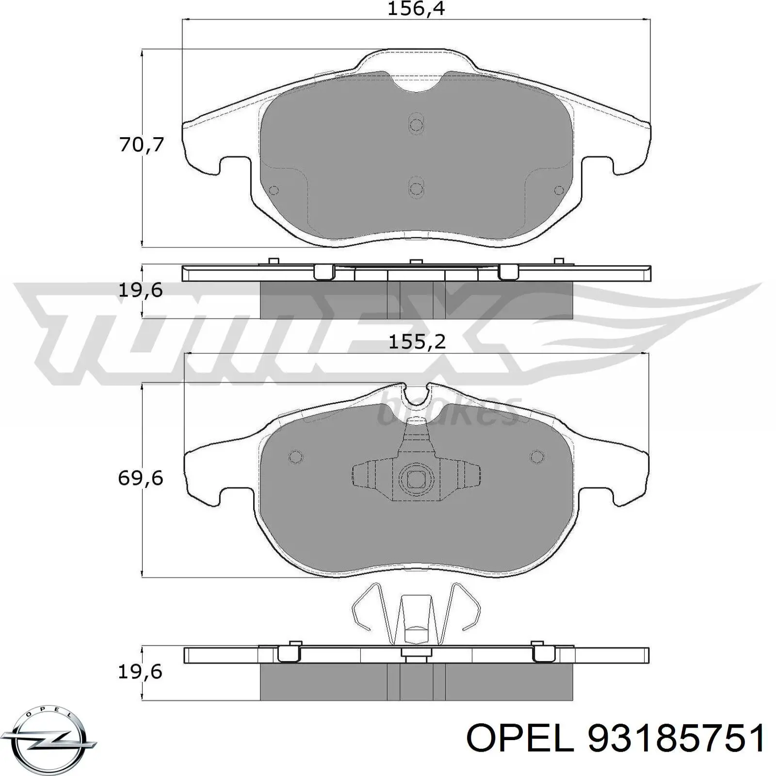 93185751 Opel pastillas de freno delanteras