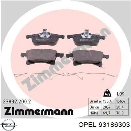 Frenos delanteros Opel 1515020 precio, desde 107,24 EUR