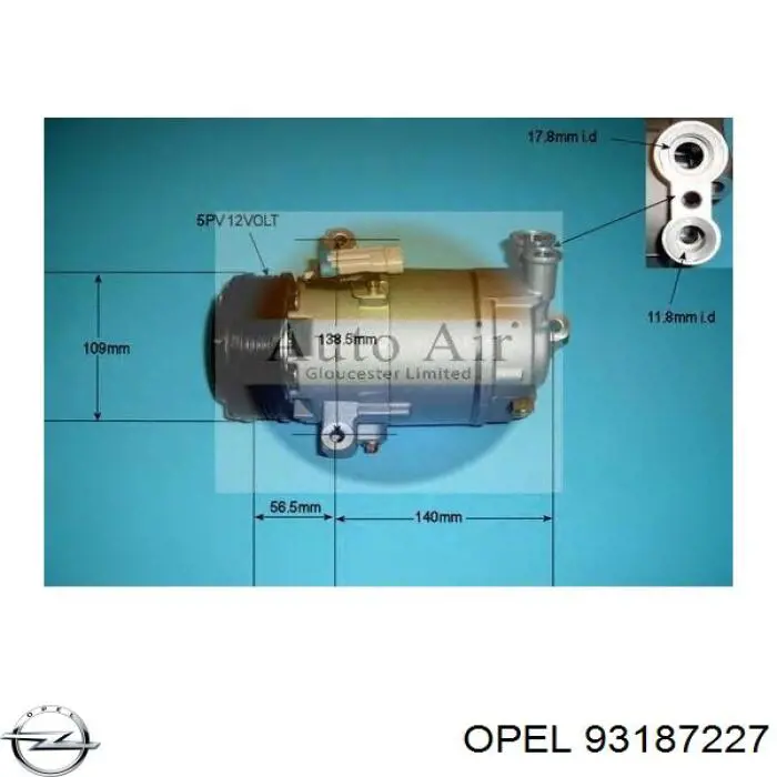 Compresor ac Opel 93187227 precio, desde 295,55 EUR