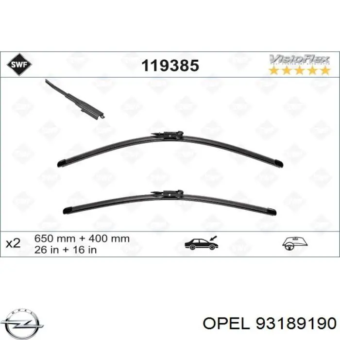 93189190 Opel limpiaparabrisas