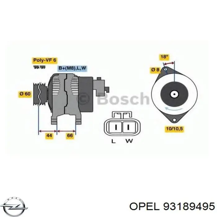 93189495 Opel alternador