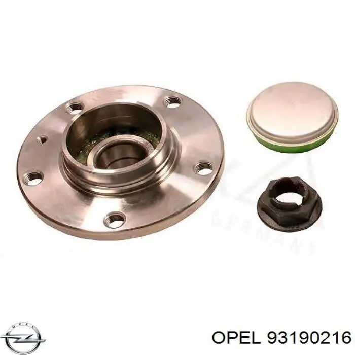 93190216 Opel cubo de rueda trasero