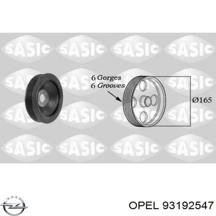 93192547 Opel polea, cigüeñal