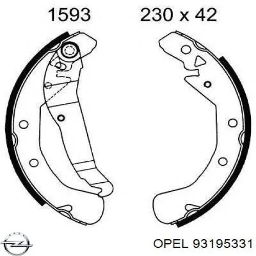 93195331 Opel zapatas de frenos de tambor traseras