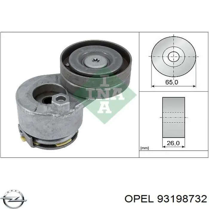 93198732 Opel tensor de correa poli v