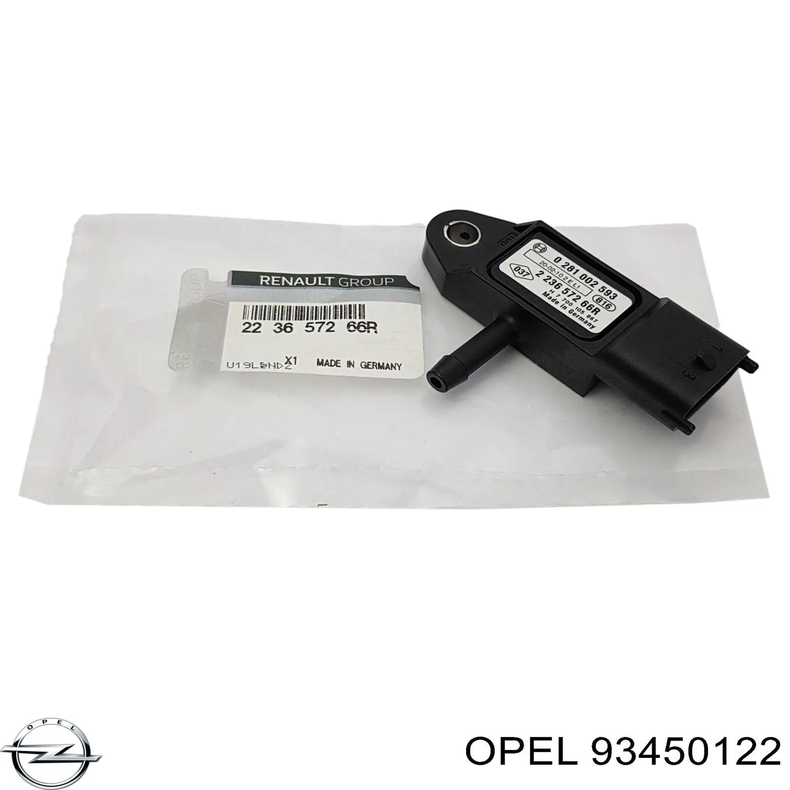 93450122 Opel sensor de presion de carga (inyeccion de aire turbina)