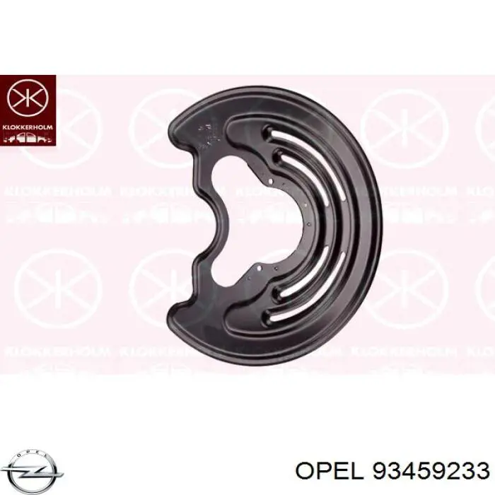 93459233 Opel chapa protectora contra salpicaduras, disco de freno trasero derecho