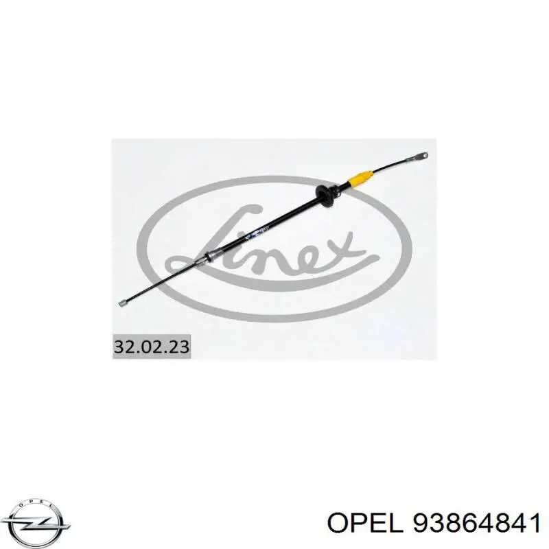 93864841 Opel cable de freno de mano delantero