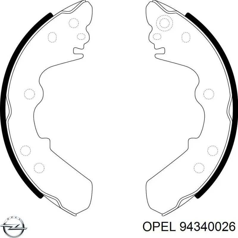 94340026 Opel zapatas de frenos de tambor traseras