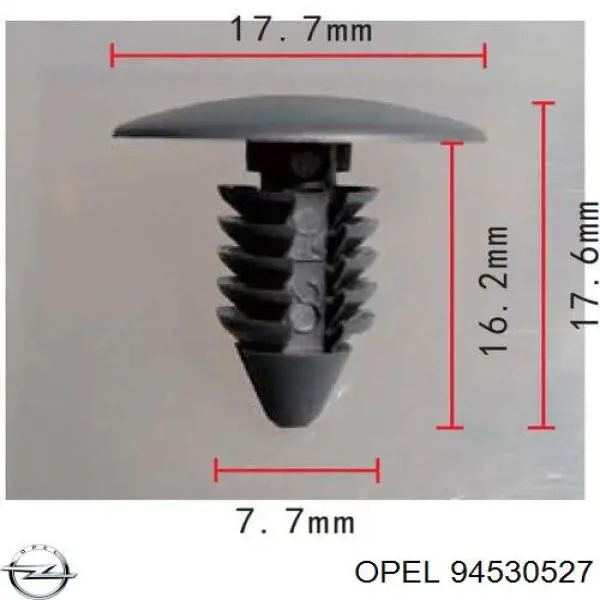 94530527 Opel clip de tapicería de tapa de maletero