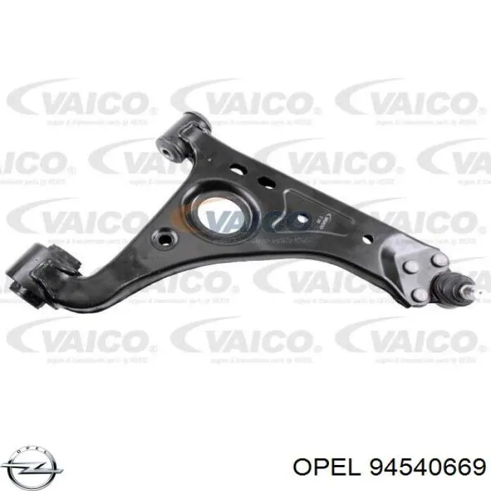 Brazo inferior derecho de la suspensión delantera 94540669 Opel