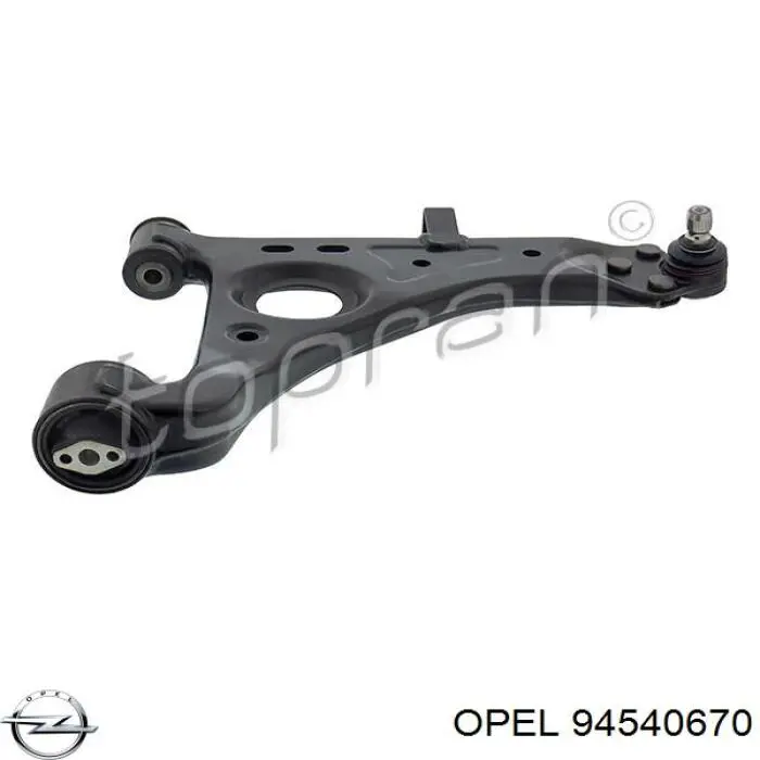 94540670 Opel barra oscilante, suspensión de ruedas delantera, inferior derecha