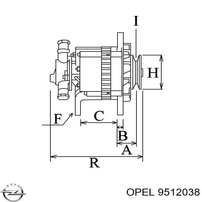 9512038 Opel alternador