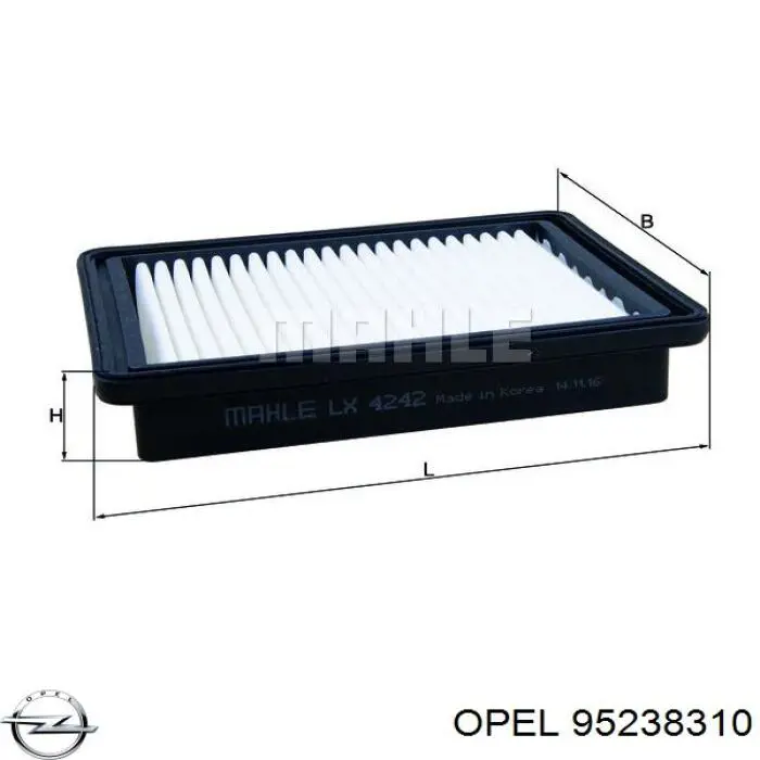 95238310 Opel filtro de aire