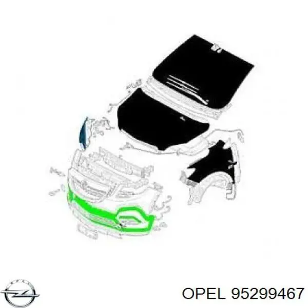 1401065 Opel parachoques delantero, parte inferior