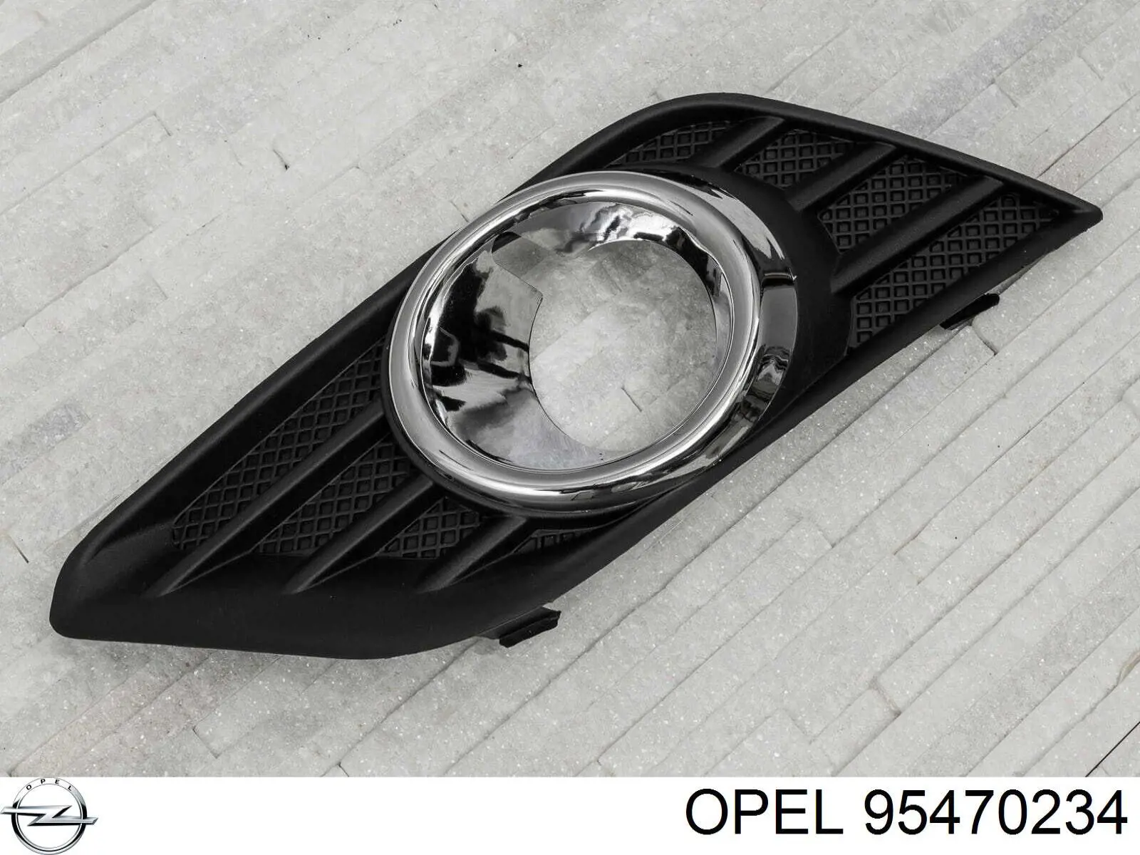 95470234 Opel rejilla del parachoques delantera izquierda