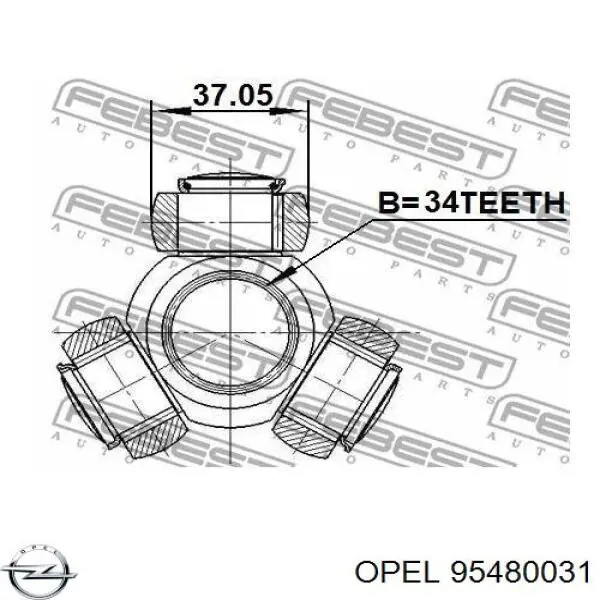 95480031 Opel árbol de transmisión delantero derecho