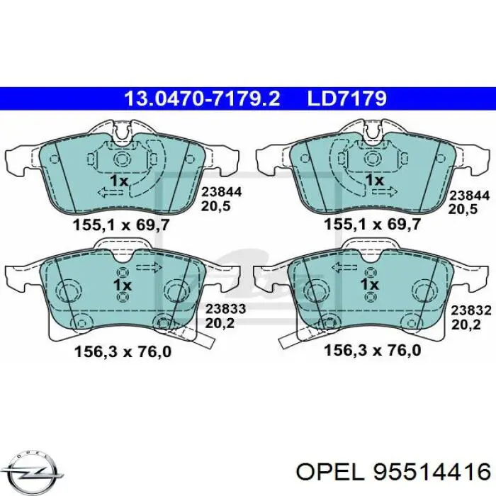 Pastillas de freno delanteras Opel Corsa X12