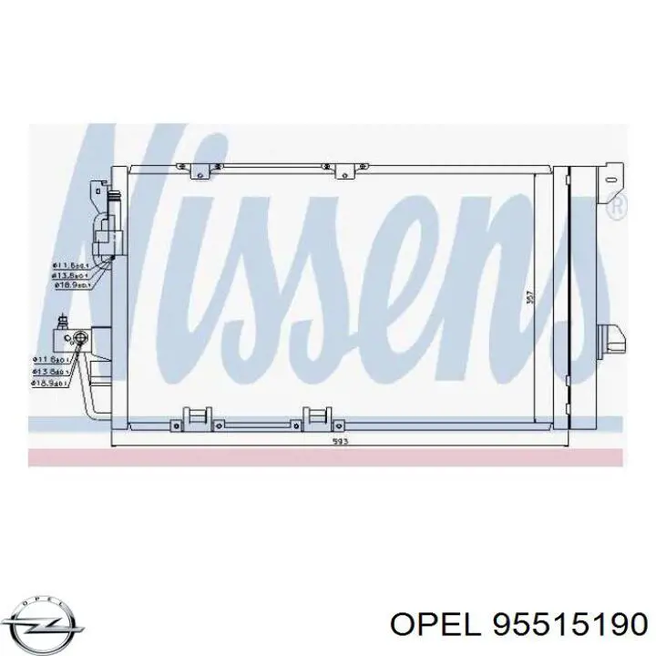 95515190 Opel condensador aire acondicionado