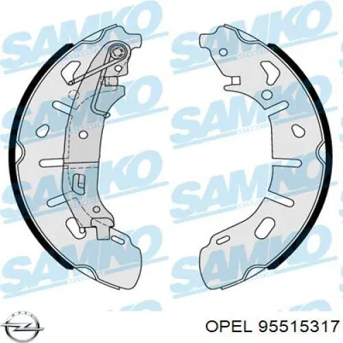 95515317 Opel zapatas de frenos de tambor traseras