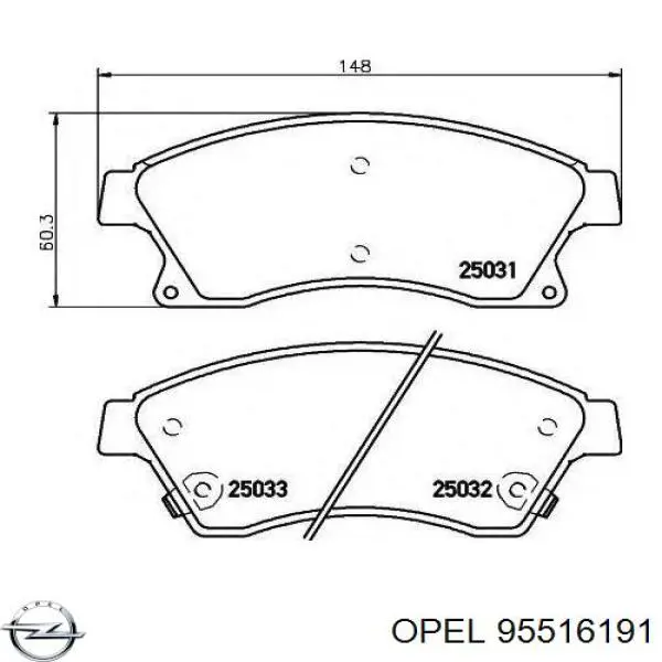 95516191 Opel pastillas de freno delanteras
