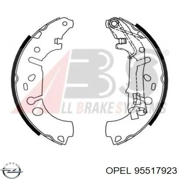 95517923 Opel zapatas de frenos de tambor traseras