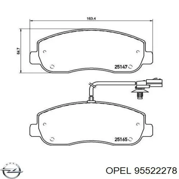 95522278 Opel pastillas de freno delanteras