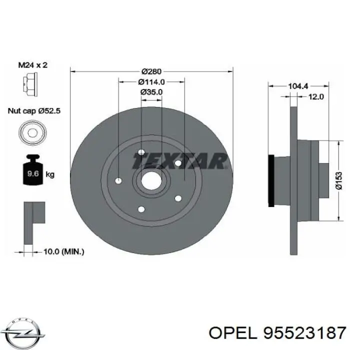 Comprar 95523187 Opel Disco de freno trasero