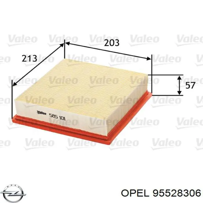 95528306 Opel filtro de aire