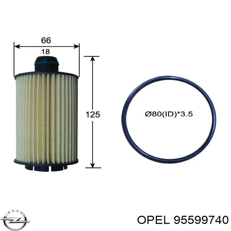 Filtro de aceite motor Opel 95599740