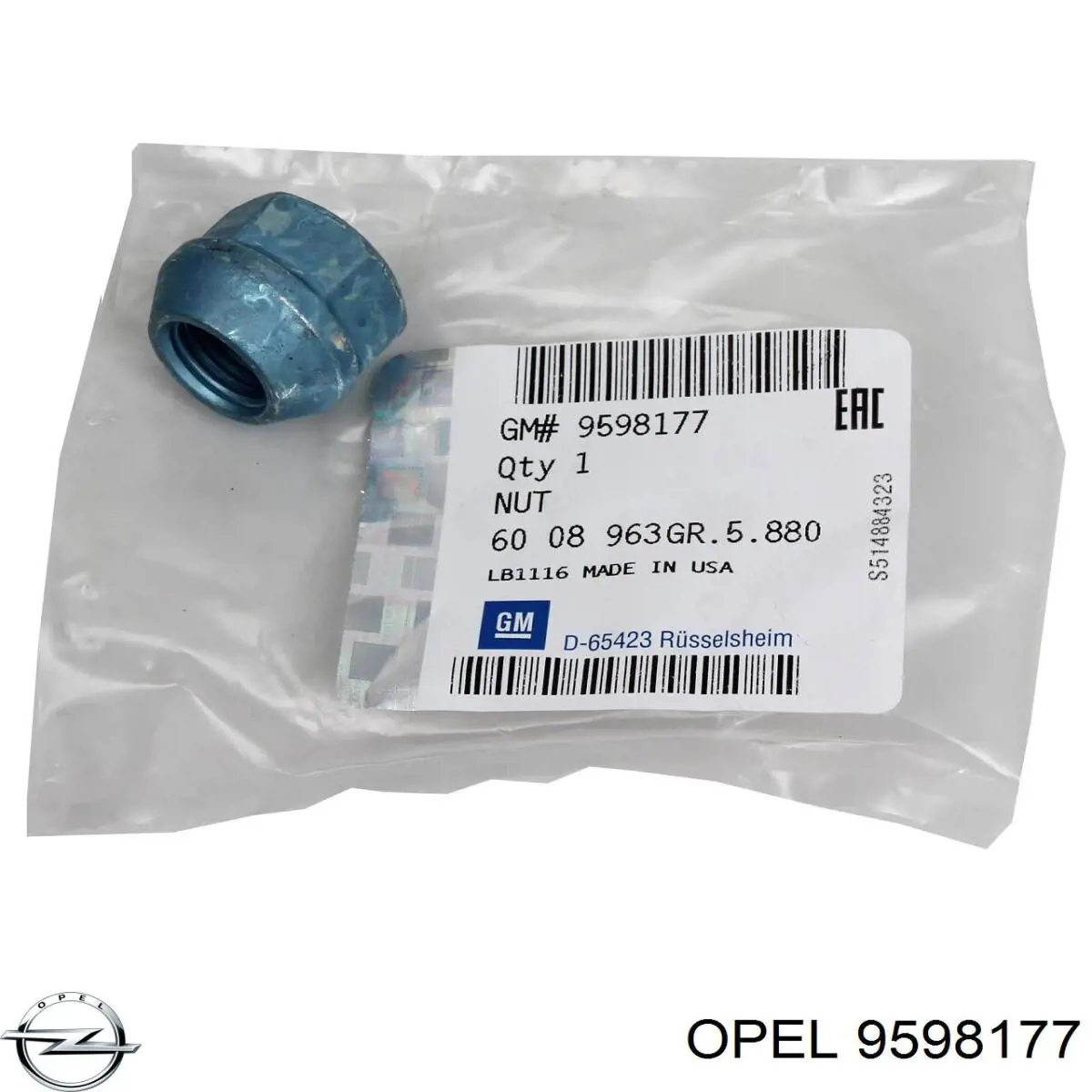Tuerca seguridad de rueda Opel 9598177 precio, desde 3,98 EUR
