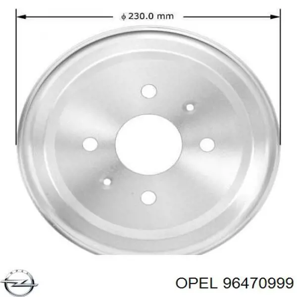 Tambor de freno trasero 96470999 Opel