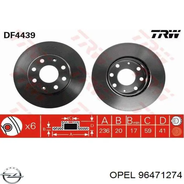 96471274 Opel Discos