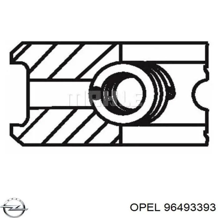 96493393 Opel pistón con bulón sin anillos, std