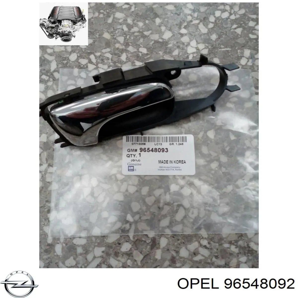 96548092 Opel manecilla de puerta, equipamiento habitáculo, izquierda delantera/trasera