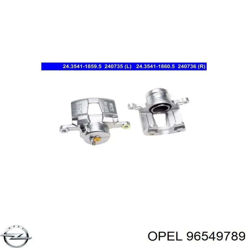 96549789 Opel Pinza de freno delantera derecha