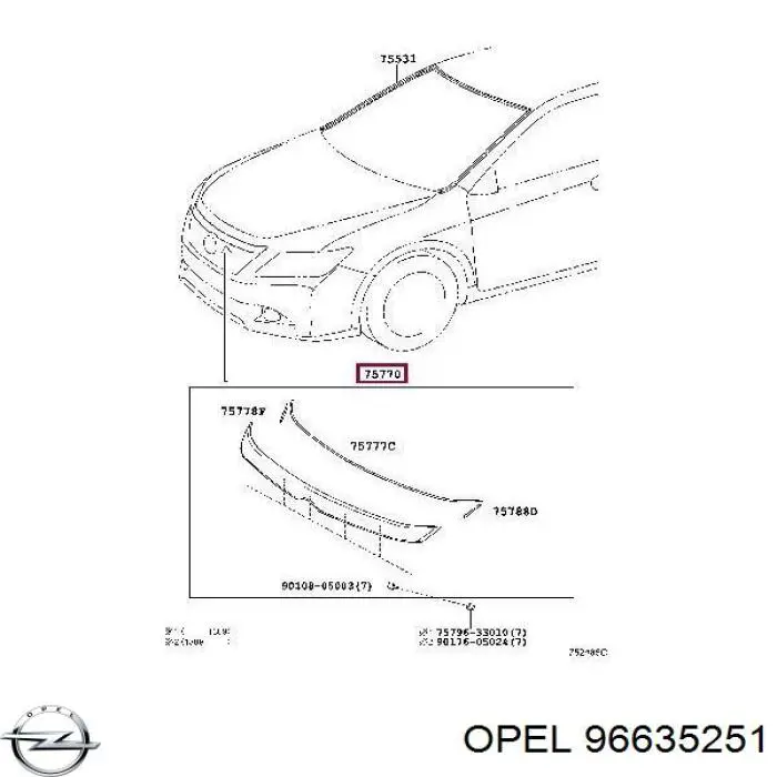 Comprar Moldura de capó Chevrolet Epica II V250