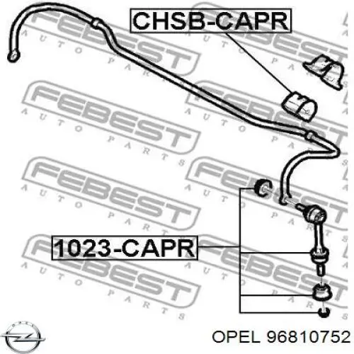 96810752 Opel casquillo de barra estabilizadora trasera