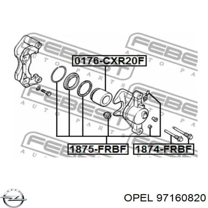 97160820 Opel Kit de reparación de pinzas