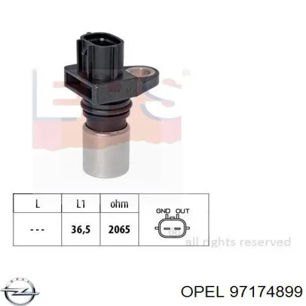 97174899 Opel sensor de cigüeñal