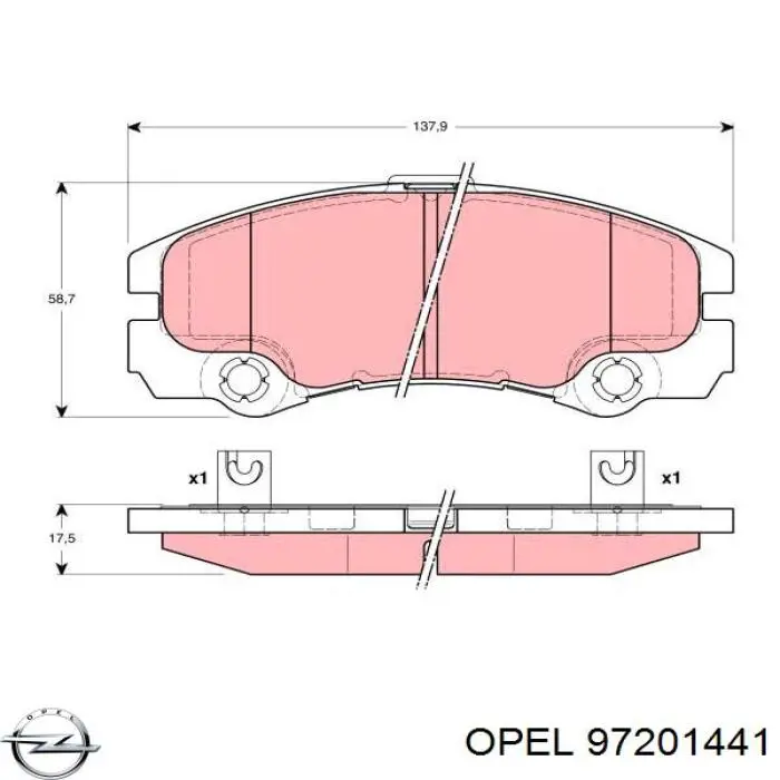 97201441 Opel pastillas de freno delanteras