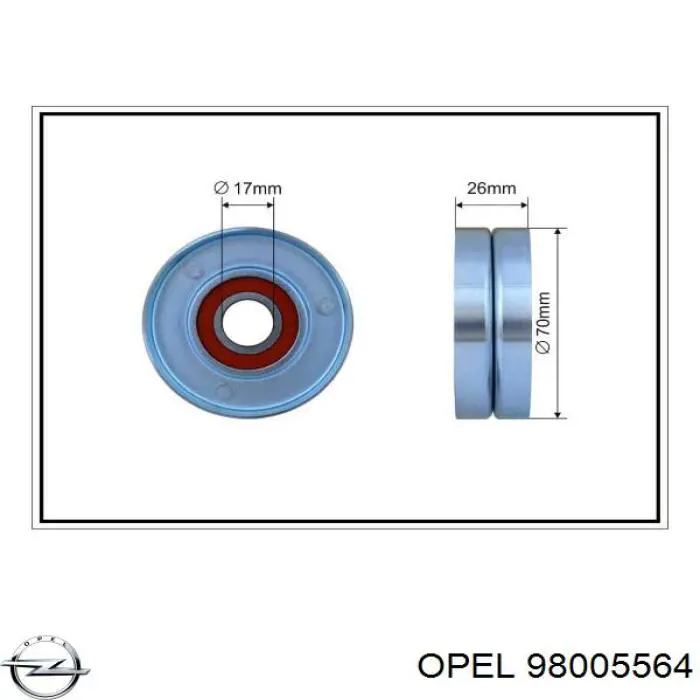 98005564 Opel tensor de correa poli v