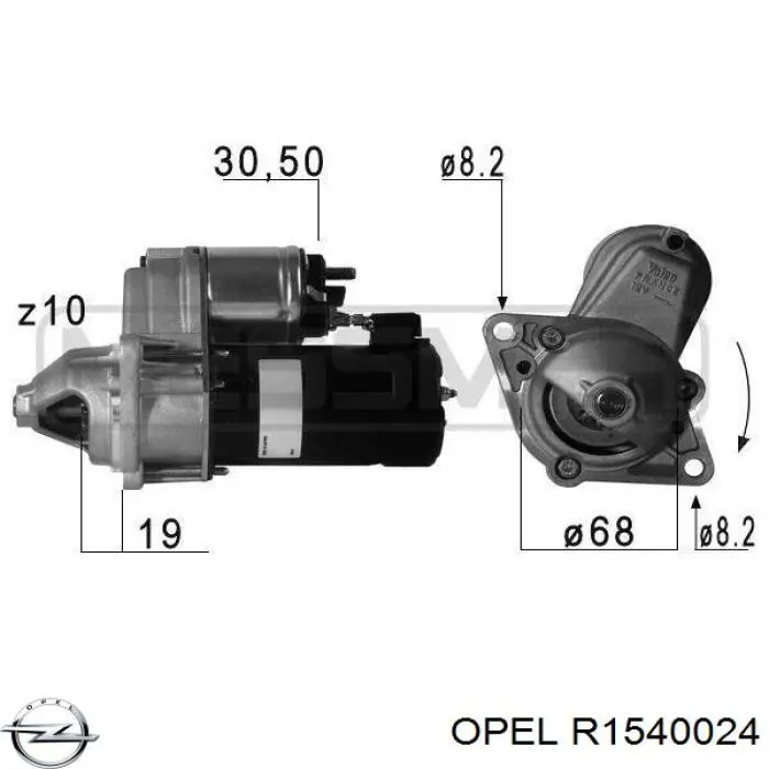R1540024 Opel motor de arranque