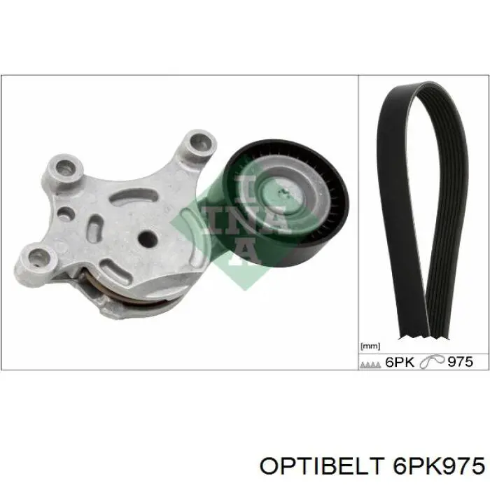 6PK975 Optibelt correa trapezoidal