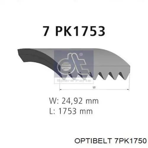 7PK1750 Optibelt correa trapezoidal