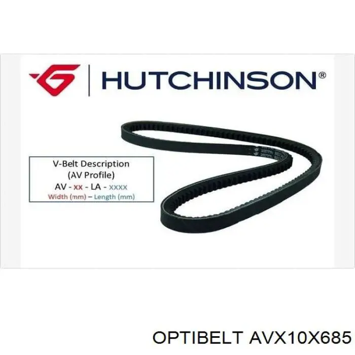 AVX10X685 Optibelt Correa poly v