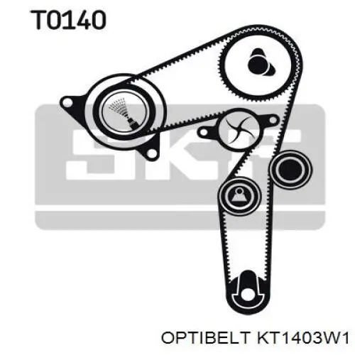 KT1403W1 Optibelt kit correa de distribución