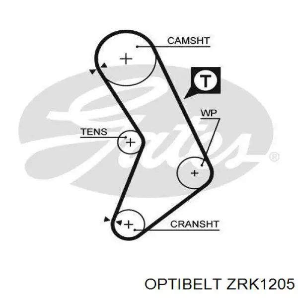 Correa de distribución Optibelt ZRK1205